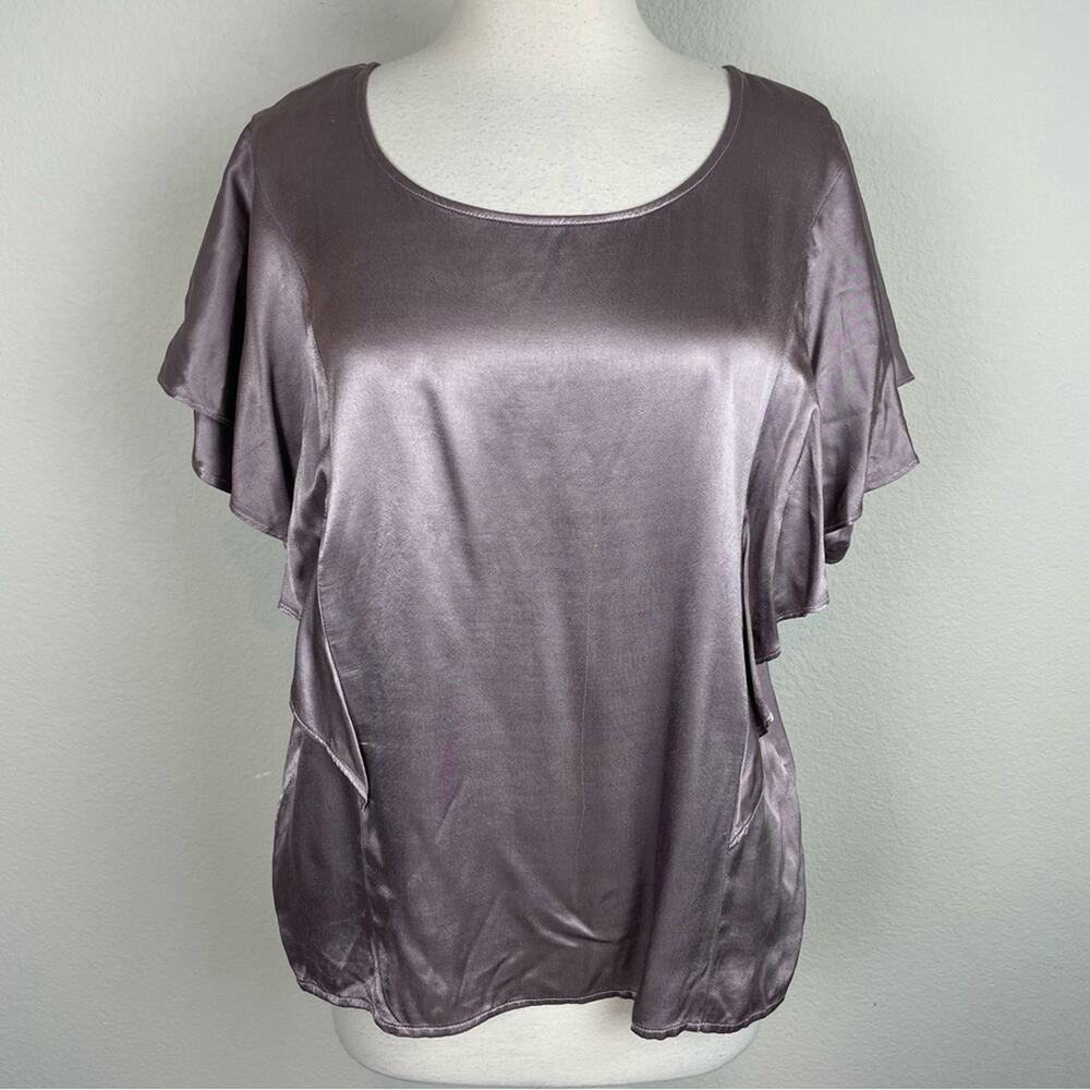 Silky Lavender Short Sleeve Blouse